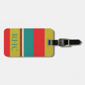 Kleurrijke Palet Streep Monogram Bagagelabel (Voorkant horizontaal)