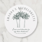 Kleurrijke Palm Boom Bachelorette Bedankjes Labels (Voorkant)