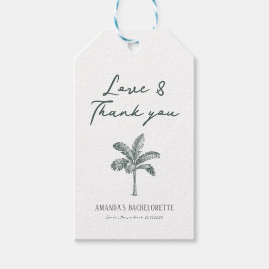 Kleurrijke Palm Tree Bachelorette Cadeaulabel (Voorkant)