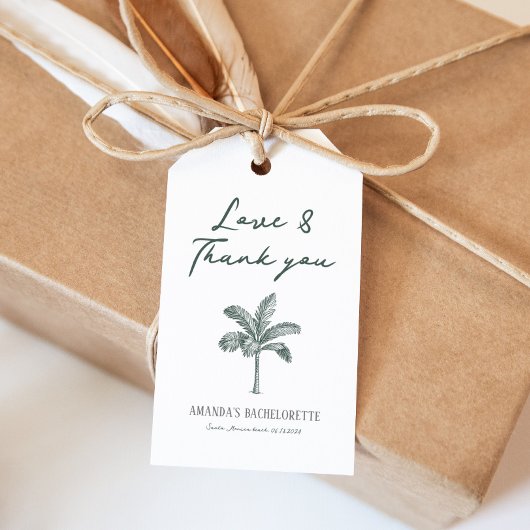 Kleurrijke Palm Tree Bachelorette Cadeaulabel