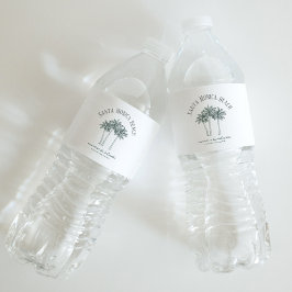 Kleurrijke Palm Tree Bachelorette weekend Waterfles Etiket