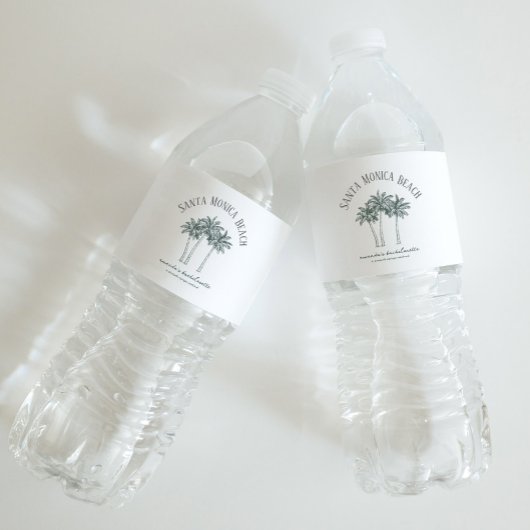 Kleurrijke Palm Tree Bachelorette weekend Waterfles Etiket