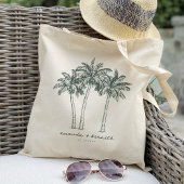 Kleurrijke Palm Tree Bestemming Bruiloft Welkom Tote Bag