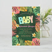 Kleurrijke palmbladeren groen Baby shower Kaart (Staand voorkant)