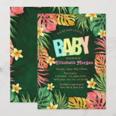 Kleurrijke palmbladeren groen Baby shower Kaart (Voorkant / Achterkant)