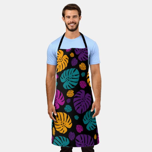 Kleurrijke palmbladeren schort (Gedragen)