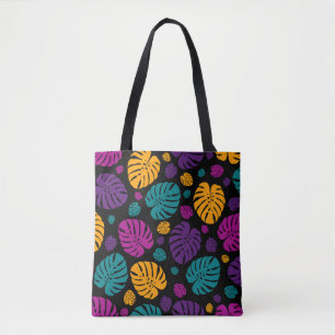 Kleurrijke palmbladeren tote bag