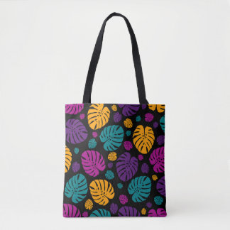 Kleurrijke palmbladeren tote bag