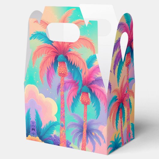 Kleurrijke palmbomen bedankdoosjes (Geopend)