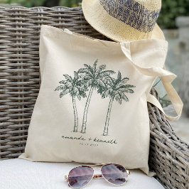 Kleurrijke Palmbomen Bestemming Trouw Welkom Tote Bag