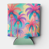 Kleurrijke palmbomen blikjeskoeler (Voorkant)