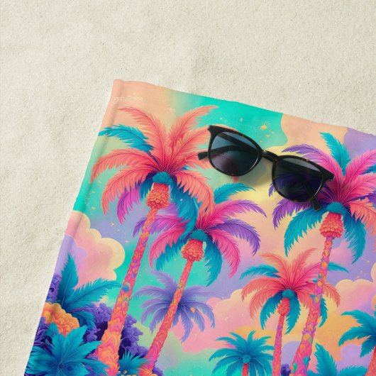 Kleurrijke palmbomen strandlaken (In situ)