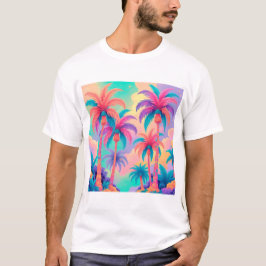 Kleurrijke palmbomen t-shirt