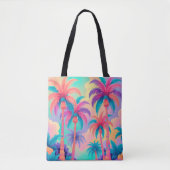 Kleurrijke palmbomen tote bag (Voorkant)