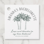 Kleurrijke Palmboom Bruidsfeestje Bedankjes Labels (Voorkant)