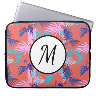 Kleurrijke palmboom laat computerlaptophoes over laptop sleeve