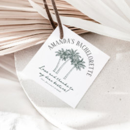 Kleurrijke Palmboom Meisjesuitje Bedankjes Labels
