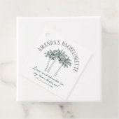 Kleurrijke palmboom vrijgezellenfeest bedankjes labels (In situ)