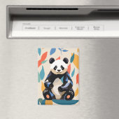 Kleurrijke Panda Beer Abstracte bladeren Magneet (Insitu (Vaatwasser))