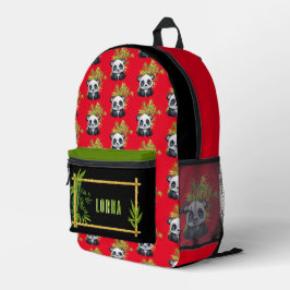 Kleurrijke Panda gepersonaliseerde rugzak