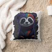 Kleurrijke Panda Kussen - Psychedelische Dubbelzij (Deken)