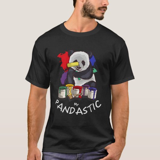 Kleurrijke Panda Schildering 'Mr Pandastic' Perfec T-shirt (Voorkant)