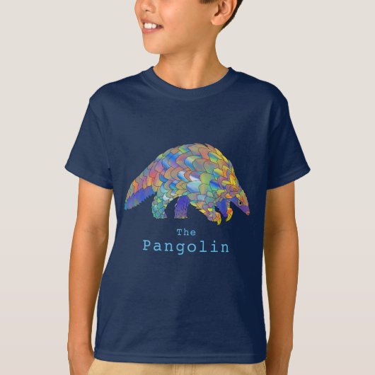 Kleurrijke pangoline-bedreigde dieractivisme kunst t-shirt (Voorkant)