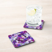 kleurrijke pansieën,  bloemen, bier onderzetter (Rechterzijde)