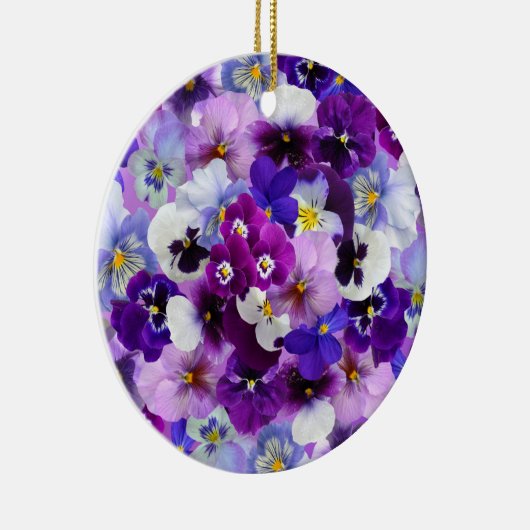 kleurrijke pansieën,  bloemen, keramisch ornament (Rechts)