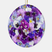 kleurrijke pansieën,  bloemen, keramisch ornament (Links)