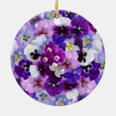 kleurrijke pansieën,  bloemen, keramisch ornament (Achterkant)