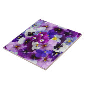 Kleurrijke pansieën,  bloemen, tegeltje (Zijkant)