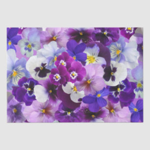 kleurrijke pansieën, bloemen, tissuepapier