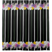 Kleurrijke pansieën en oude stropen douchegordijn (Voorkant)