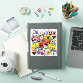Kleurrijke Pansies Custom-Cut Vinyl Sticker (iPad Cover)