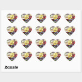 Kleurrijke  Pansies Floral Heart Stickers (Vel)