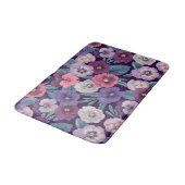 Kleurrijke pansies op diep violet badmat (Gekanteld)