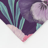 Kleurrijke pansies op diep violet fleece deken (Hoek)