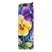 Kleurrijke Pansies Thermische Tumbler Thermosbeker (Gedraaid links)