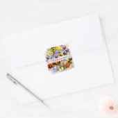 Kleurrijke Pansy Arrangement mis je Vierkante Sticker (Envelop)
