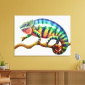 Kleurrijke Panther Kameleon Lizard Verpakt Canvas (Insitu (Woonkamer))