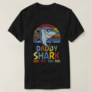 Kleurrijke papa Big Shark T-shirt