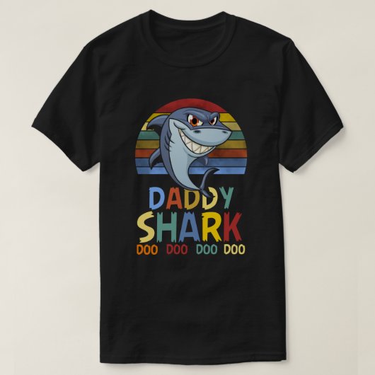 Kleurrijke papa Big Shark T-shirt (Design voorkant)