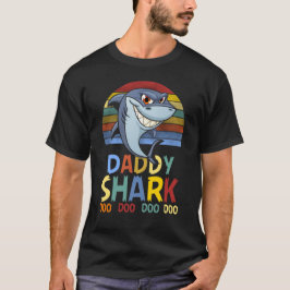 Kleurrijke papa Big Shark T-shirt