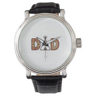 Kleurrijke papa teepee-letter shirt ontwerp_1 horloge