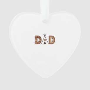 Kleurrijke papa teepee letter shirt ontwerp_1 ornament