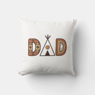 Kleurrijke papa tipi letter shirt ontwerp_1 kussen