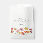Kleurrijke papaver wilde bloemen bruiloft bedankzakje (Voorkant)