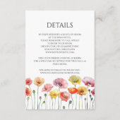 Kleurrijke papaver wilde bloemen bruiloft behuizin informatiekaartje (Voorkant)