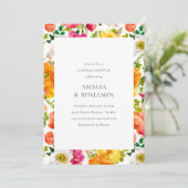 Kleurrijke papavers Bloemen Koppels Trouwdouche Kaart (Staand voorkant)